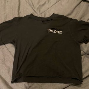 Black tattered cropped T-shirt